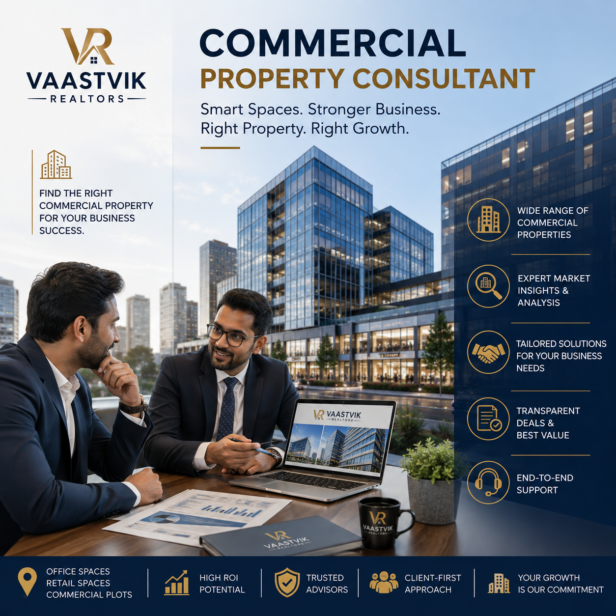 Commercial Property Consultant for office spaces and retail shops